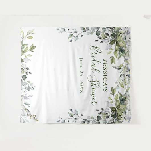 Eucalyptus Bruiloftsshower Chic Fotohokje Achtergr Wandkleed (Voorkant (horizontaal))