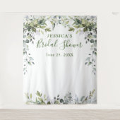 Eucalyptus Bruiloftsshower Chic Fotohokje Achtergr Wandkleed (Voorkant)