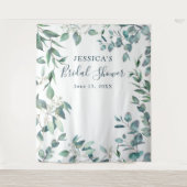 Eucalyptus Bruiloftsshower Chic Fotohokje Achtergr Wandkleed (Voorkant)