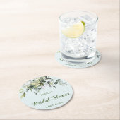 Eucalyptus Bruiloftsshower Ronde Papieren Onderzet Ronde Kartonnen Onderzetter (Insitu)