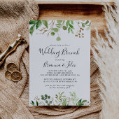 Eucalyptus Bruin Bloemen Bruiloft Brunch Kaart