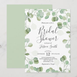 Eucalyptus Brunch Bubbly Bridal Shower uitnodiging