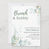 Eucalyptus Brunch & Bubbly Bruidsfeest Kaart (Voorkant)