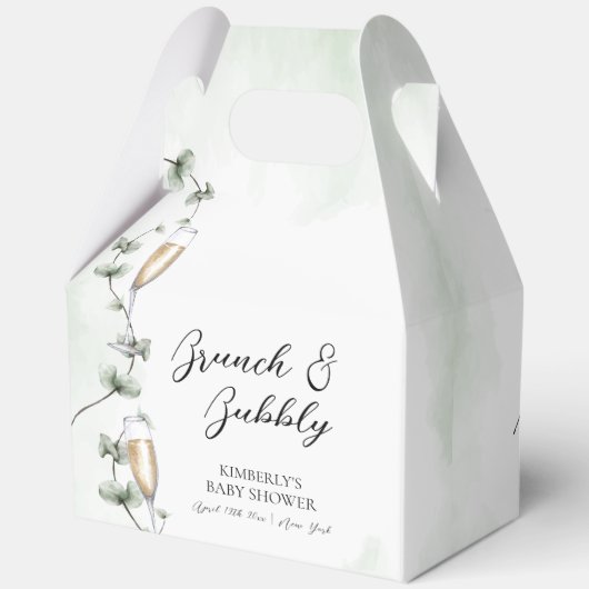 Eucalyptus Brunch Champagne Garden Baby shower Bedankdoosjes (Achterkant)