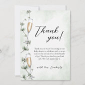Eucalyptus Brunch Champagne Garden Baby shower Bedankkaart (Voorkant)