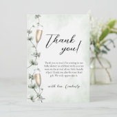 Eucalyptus Brunch Champagne Garden Baby shower Bedankkaart (Staand voorkant)