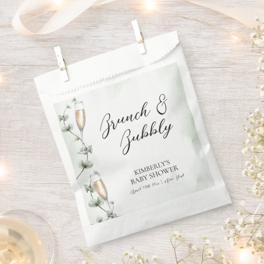 Eucalyptus Brunch Champagne Garden Baby shower Bedankzakje (Geknipt)