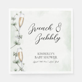 Eucalyptus Brunch Champagne Garden Baby shower Servet