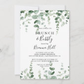 Eucalyptus Brunch en Bubble Vrijgezellenfeest Kaart (Voorkant)