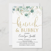 Eucalyptus Brunch en Bubble Vrijgezellenfeest Kaart (Voorkant)