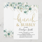 Eucalyptus Brunch en Bubble Vrijgezellenfeest Kaart (Voorkant / Achterkant)