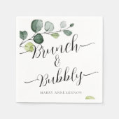 Eucalyptus Brunch en Bubble Vrijgezellenfeest Napk Servet (Voorkant)