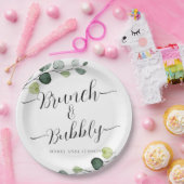 Eucalyptus Brunch en Bubble Vrijgezellenfeest Papieren Bordje (Feest)