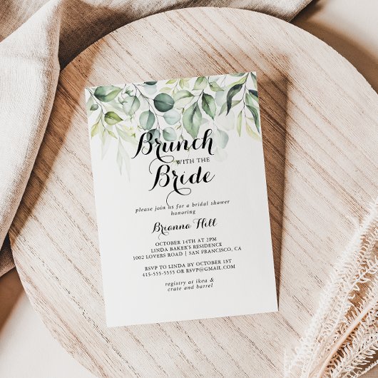 Eucalyptus Brunch met bride Shower Kaart