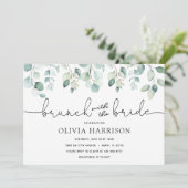 Eucalyptus Brunch met de Bruid Uitnodiging voor Br (Staand voorkant)