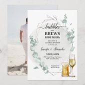 Eucalyptus Bubbels & Brouwen Douche Uitnodiging (Voorkant / Achterkant)