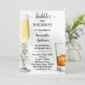 Eucalyptus bubbels en Bourbon volwassenen verjaard Kaart (Staand voorkant)