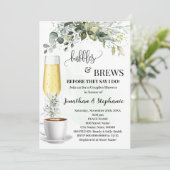 Eucalyptus bubbels en brouwt koffie douche kaart (Staand voorkant)