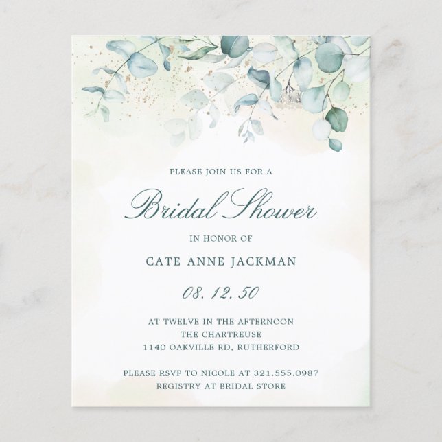 Eucalyptus Budget Bridal Shower (Voorkant)