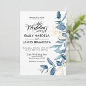 Eucalyptus budget Waterverf Grenery Weddenschap Kaart (Staand voorkant)