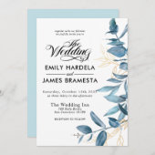 Eucalyptus budget Waterverf Grenery Weddenschap Kaart (Voorkant / Achterkant)