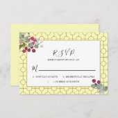 Eucalyptus Burgundy Berry Greenery Wedding RSVP Kaartje (Voorkant / Achterkant)