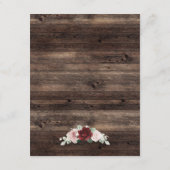Eucalyptus & Burgundy Rustic Wedding Informatiekaartje (Achterkant)