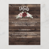 Eucalyptus & Burgundy Rustic Wedding Informatiekaartje (Voorkant)