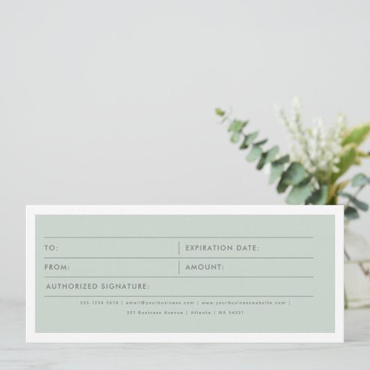 Eucalyptus Business Logo Cadeaubon (Staand voorkant)