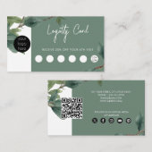 Eucalyptus Business Logo QR Code Loyaliteit Visitekaartje (Voorkant / Achterkant)