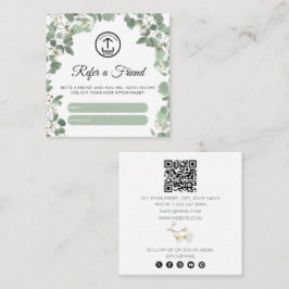 Eucalyptus Business Logo Verwijs een vriend Verwij Vierkante Visitekaartje