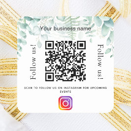 Eucalyptus business name qr code instagram vierkante sticker
