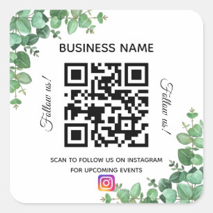 Eucalyptus business name qr code instagram vierkante sticker