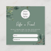 Eucalyptus Business Verwijs een Vriend Verwijzing  Vierkante Visitekaartje (Voorkant)