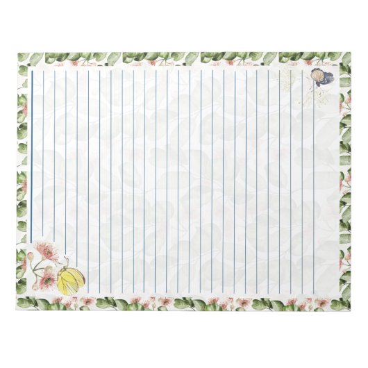 Eucalyptus Butterfly-Waterverf voor 40 pagina's Notitieblok (Voorkant)