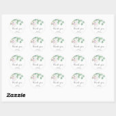 Eucalyptus - calla - bruiloft cadeau bedanken ronde sticker (Vel)
