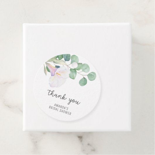 Eucalyptus - calla - bruiloftsdankjewel bedankjes labels (In situ)