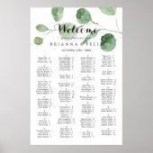 Eucalyptus Calligrafie Alfabetische zitplaats Poster (Voorkant)