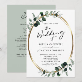 Eucalyptus Calligrafie Alles in Eén QR-code Trouwe Kaart