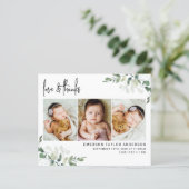 Eucalyptus Calligrafie Nieuwe baby Dank je wel (Staand voorkant)