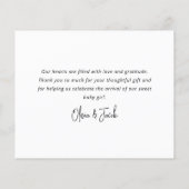 Eucalyptus Calligrafie Nieuwe baby Dank je wel (Achterkant)