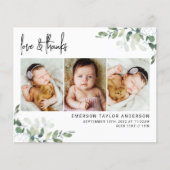 Eucalyptus Calligrafie Nieuwe baby Dank je wel (Voorkant)