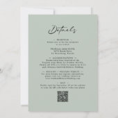 Eucalyptus Calligraphy All in One Sage Weddenschap Kaart (Achterkant)