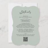 Eucalyptus Calligraphy All in One Sage Weddenschap Kaart (Achterkant)