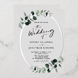 Eucalyptus Calligraphy All in One Weddenver Folie Uitnodiging