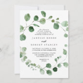 Eucalyptus Calligraphy Diamond Wedding Kaart (Voorkant)
