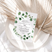 Eucalyptus Calligraphy Diamond Wedding Kaart