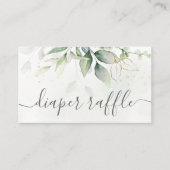 Eucalyptus Calligraphy Diaper Raffle Ticket Informatiekaartje (Voorkant)