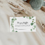 Eucalyptus Calligraphy Diaper Raffle Ticket Informatiekaartje<br><div class="desc">Deze eucalyptus calligraphy diaper van het kaartje van het oliereslot is perfect voor een modern baby shower. Het ontwerp omvat waterverf met de hand getrokken elegante botanische eucalyptustakken en -bladeren.</div>