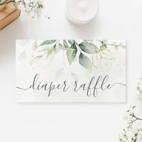 Eucalyptus Calligraphy Diaper Raffle Ticket